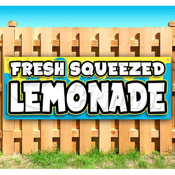 Fresh Squeezed Lemonade 13 oz Vinyl Banner With Metal Grommets