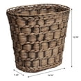 thumbnail image 4 of happimess Miles Rustic Farmhouse Handwoven Water Hyacinth 4.5-Gallon Tapered Oval Wicker Waste Basket, Brown (Set of 2), 4 of 6