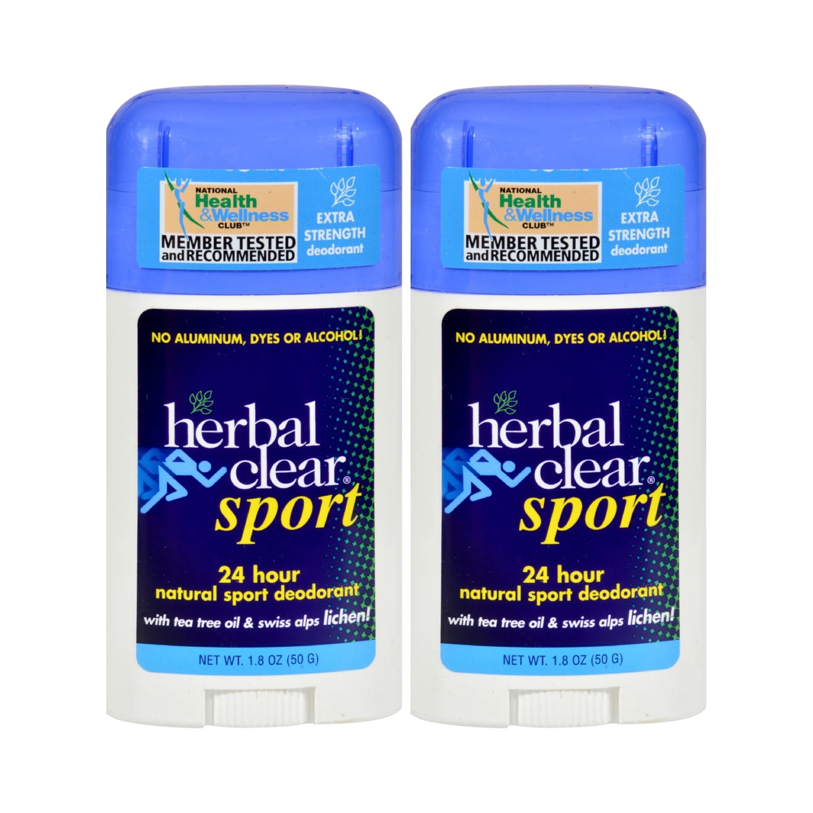 Herbal Clear Sport Deodorant Stick with tea tree oil 1.80 oz ( 2 Pack