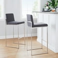 thumbnail image 3 of Fuji High Back Bar Stool Set of 3 Steel, Bar Chairs Set of 3, Stainless Steel Bar Stools, Bar Stools Set of 3 with Backs (Charcoal Fabric), 3 of 6