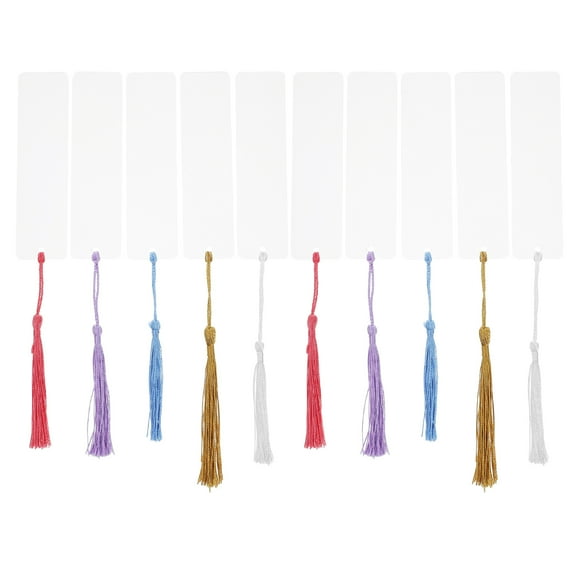 WORGEOUS 1 Set of Clear Bookmarks Diy Bookmark Tassels Bulk Rectangular Bookmarks Blank Bookmarks With Tassels Blank Bookmarks To Decorate Tassels Pendant Bookmark