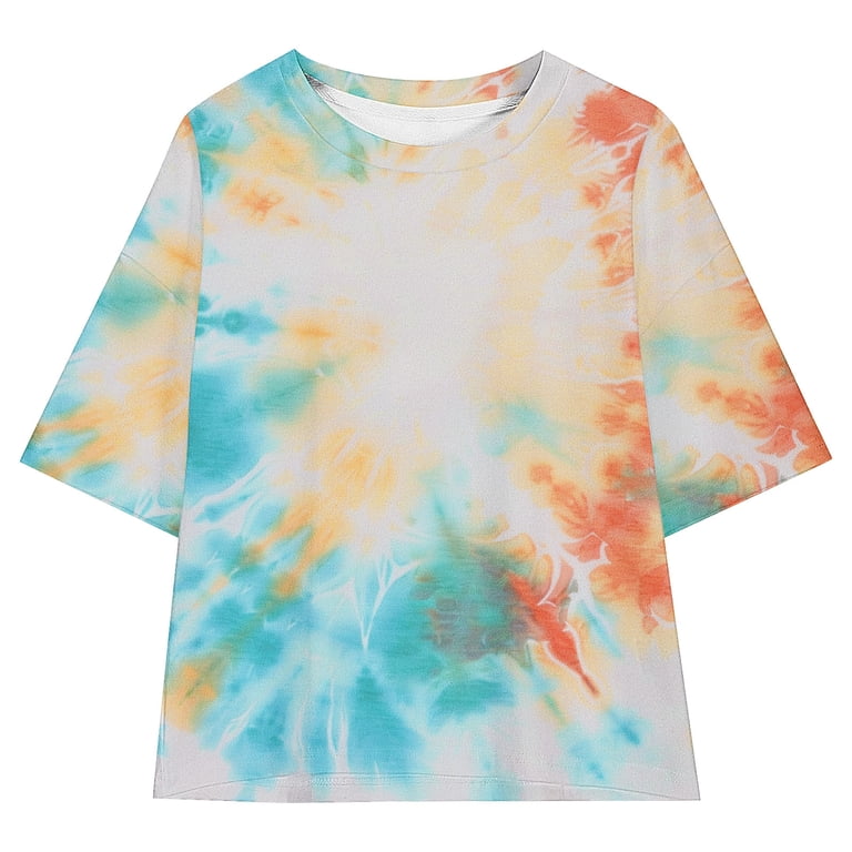 Ynynloco Girls' Oversized Tie-Dye T-Shirt – Mint Green Cloud Wash