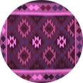thumbnail image 1 of Ahgly Company Indoor Round Oriental Purple Traditional Area Rugs, 5' Round, 1 of 4