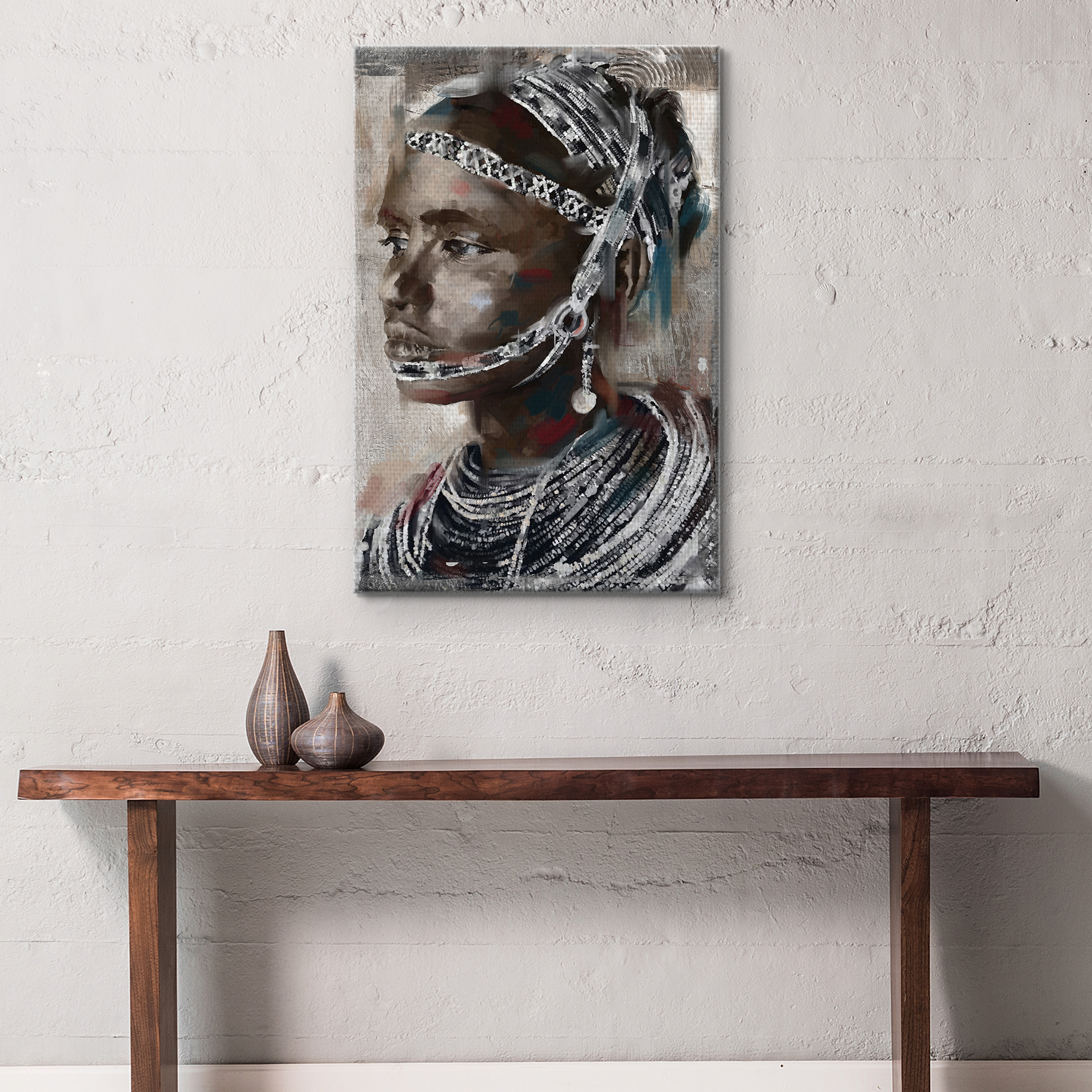 Fine Art Canvas Heritage II African Portrait by Maggie Davis Canvas Art Print