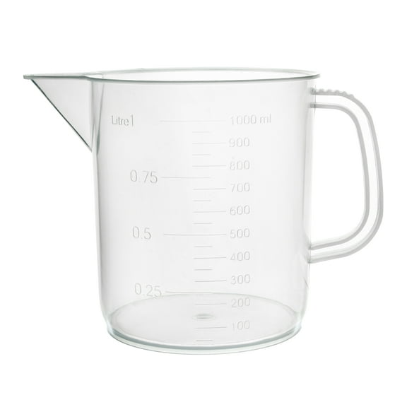 eisco labs 1000ml polypropylene beaker with handle and spout, 50ml graduations