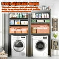 thumbnail image 4 of Over Washer and Dryer Storage Shelves,5 Tiers Laundry Room Standing Shelf,Adjustable Metal Shelving Unit,Space Saving Shelf,31.5" W x 15.7" D x 63" H, Black, 4 of 7