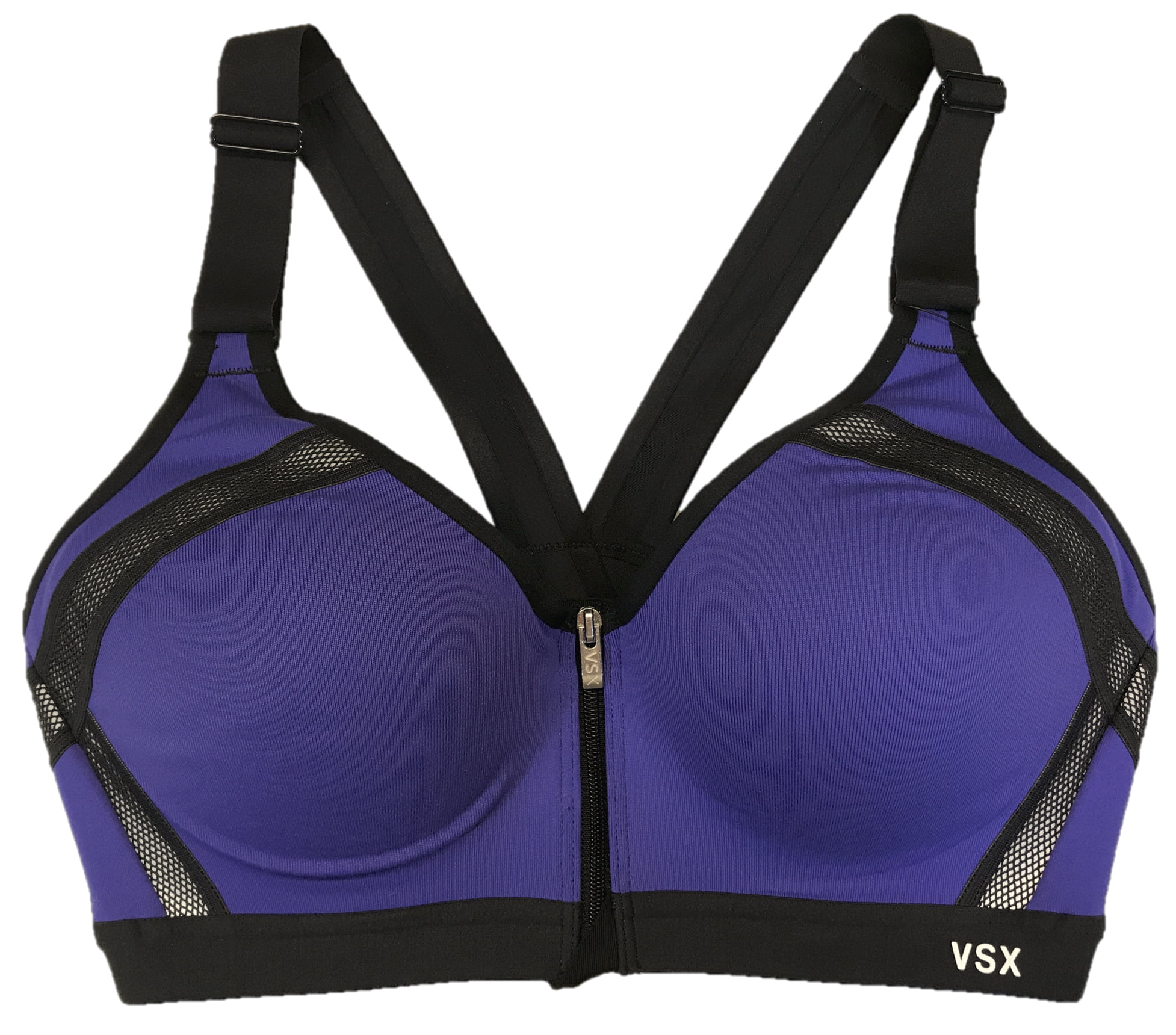 Victoria's Secret Sports Bra VSX Incredible Front Zip Close Adjustable $60 32DD 