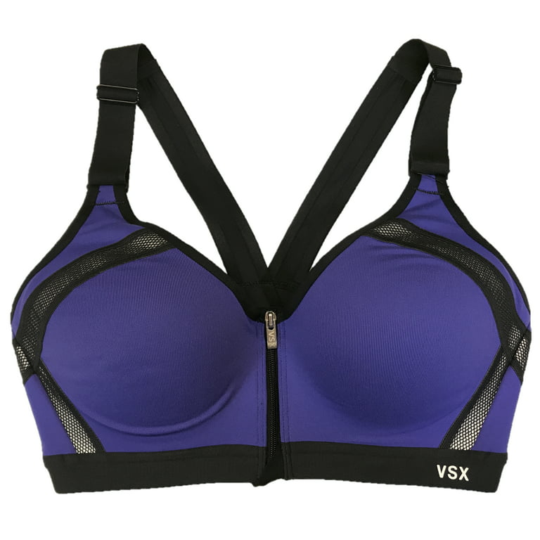 Victoria's Secret Incredible Front Close Sports Bra 38D Purple Reflective