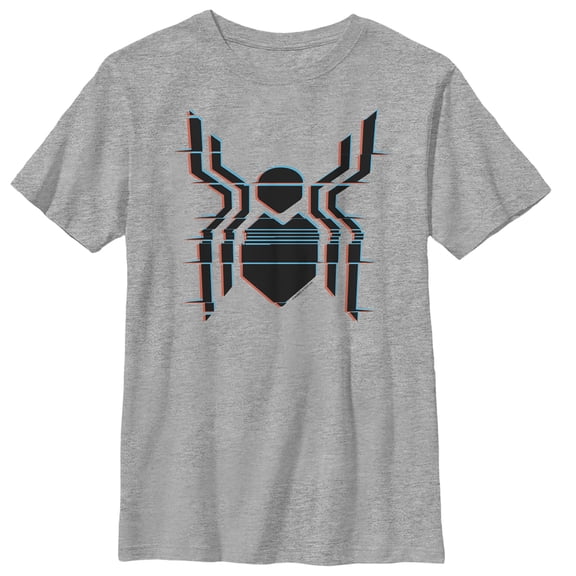Boy's Marvel Spider-Man: Far From Home Glitch Logo  Graphic Tee Athletic Heather Medium