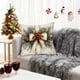 thumbnail image 4 of Juego de fundas de almohada navideñas con lazos de Papá Noel, reno y muñeco de nieve | Funda de cojín de lino de 45 x 45 cm | Decoración festiva para el hogar, 4 of 5