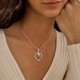 thumbnail image 2 of Ydou Love Heart Pendant Necklace for Women, 18K White Gold over Silver August Birthstone Jewelry Mother's Day Gifts for Women Mom Wife/Lover, 2 of 8