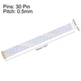 thumbnail image 2 of Unique Bargains FFC Cable 0.5mm Pitch 30 Pin 150mm Flat Ribbon Cable for LCD Screen B Type 2 Pack, 2 of 6