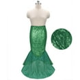 thumbnail image 4 of Miaeowve Womens Glitter Sequins Mermaid Long Tail Skirt with Asymmetric Mesh Panel Party Dress Green XL, 4 of 6