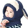 thumbnail image 2 of GRNSHTS Toddler Baby Girls Boys Winter Hat with Scarf Earflap Hood Skull Caps Age for 6 Months to 3 Years Olds (Navy), 2 of 7