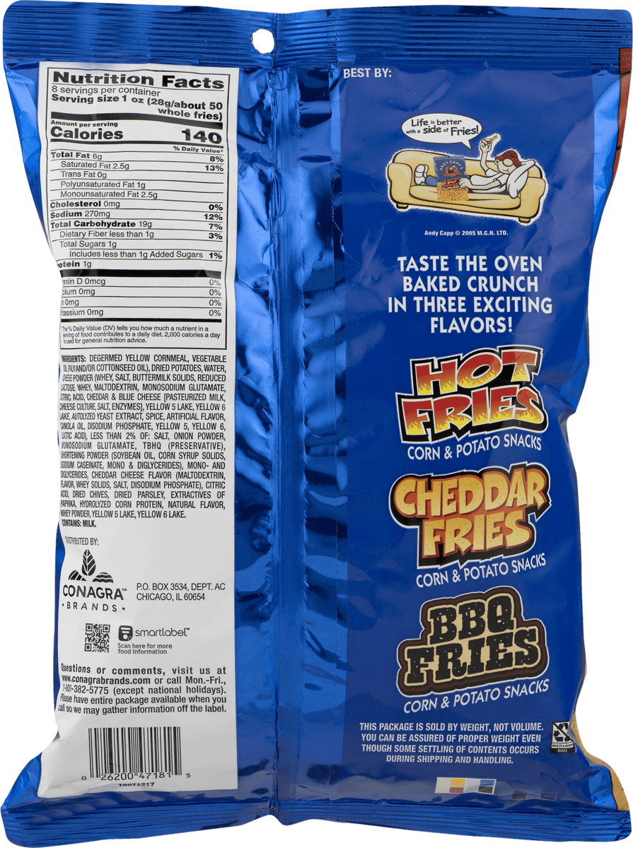 8-Pack 8-Oz Andy Capp's Big Bag Hot Fries $11.88 w/ S&S + Free