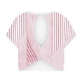 thumbnail image 5 of HWRETIE Women's V-Neck Yoga T-shirt Short Sleeve Workout Top with Non-Positioning Print Hollow Design Casual Fashion Activewear for Fitness Pink-2, 5 of 5