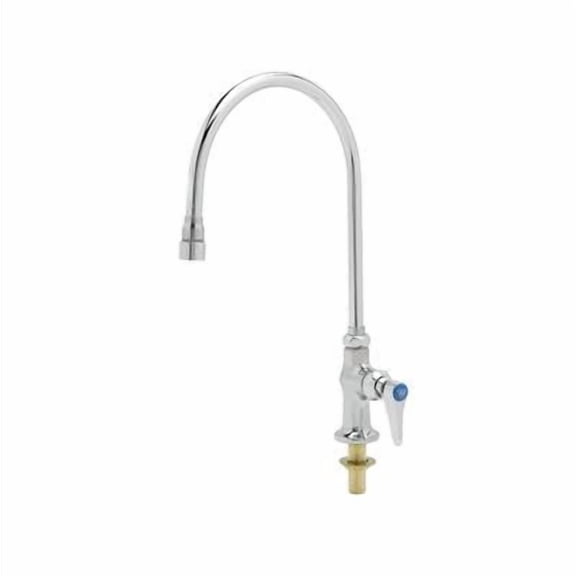 T&S Brass - Single Pantry Faucet, Deck Mount, Swivel Gooseneck (135X), Vandal Resistant Aerator and Ha