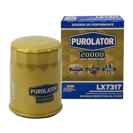 Purolator LX7317 Purolator 20K Oil Filter with 20,000 Mile Protection for Select Acura, Honda, Hyundai, Mazda, and more