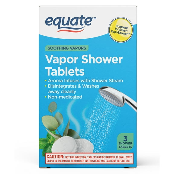 Equate Soothing Vapor Shower Tablets, Eucalyptus & Menthol, 3 Count, Compare to Vicks® VapoShower™