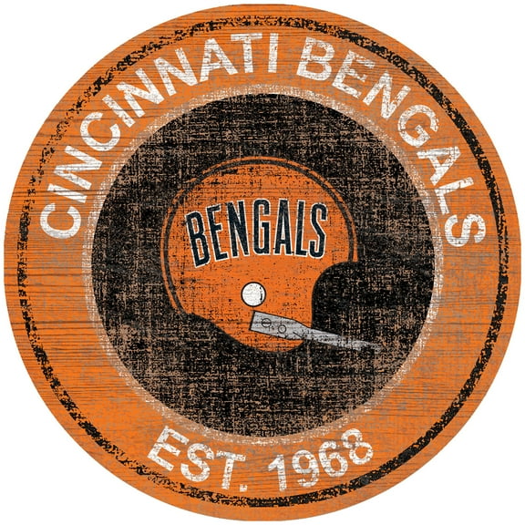 Cincinnati Bengals 24'' Round Heritage Logo Sign