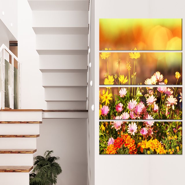Beautiful Multi Color Flowers - Floral Canvas Art Print