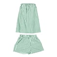 thumbnail image 6 of SOOMLON Cooling Pajamas for Women Plus Size Flowy Sleepwear Set Strapless Ruffle Top Solid Summer Two Piece Nightwear, 6 of 6