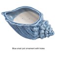 thumbnail image 4 of Naiovety Jarrón de pescado de estilo europeo, pieza de decoración bonita y duradera, cerámica ancha, maceta carnosa bonita, jardín de casa Decoración del hogar con agujero Colgante maceta caracol azul, 4 of 6