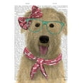 thumbnail image 2 of Fab Funky 15x18 Black Ornate Wood Framed with Double Matting Museum Art Print Titled - Wheaten Terrier with Glasses and Scarf, 2 of 4