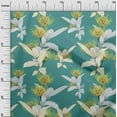 thumbnail image 3 of oneOone Polyester Spandex Dusty Teal Green Fabric Florals Fabric For Sewing Printed Craft Fabric By The Yard 56 Inch Wide, 3 of 6