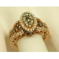 thumbnail image 2 of Dreamofdazzles Jewels 2.00 Ctw Round Cut Brown And White Diamond Wedding Anniversary Band Ring 14K Rose Gold Plated 925 Sterling Silver 925 Sterling Silver -4, 2 of 5