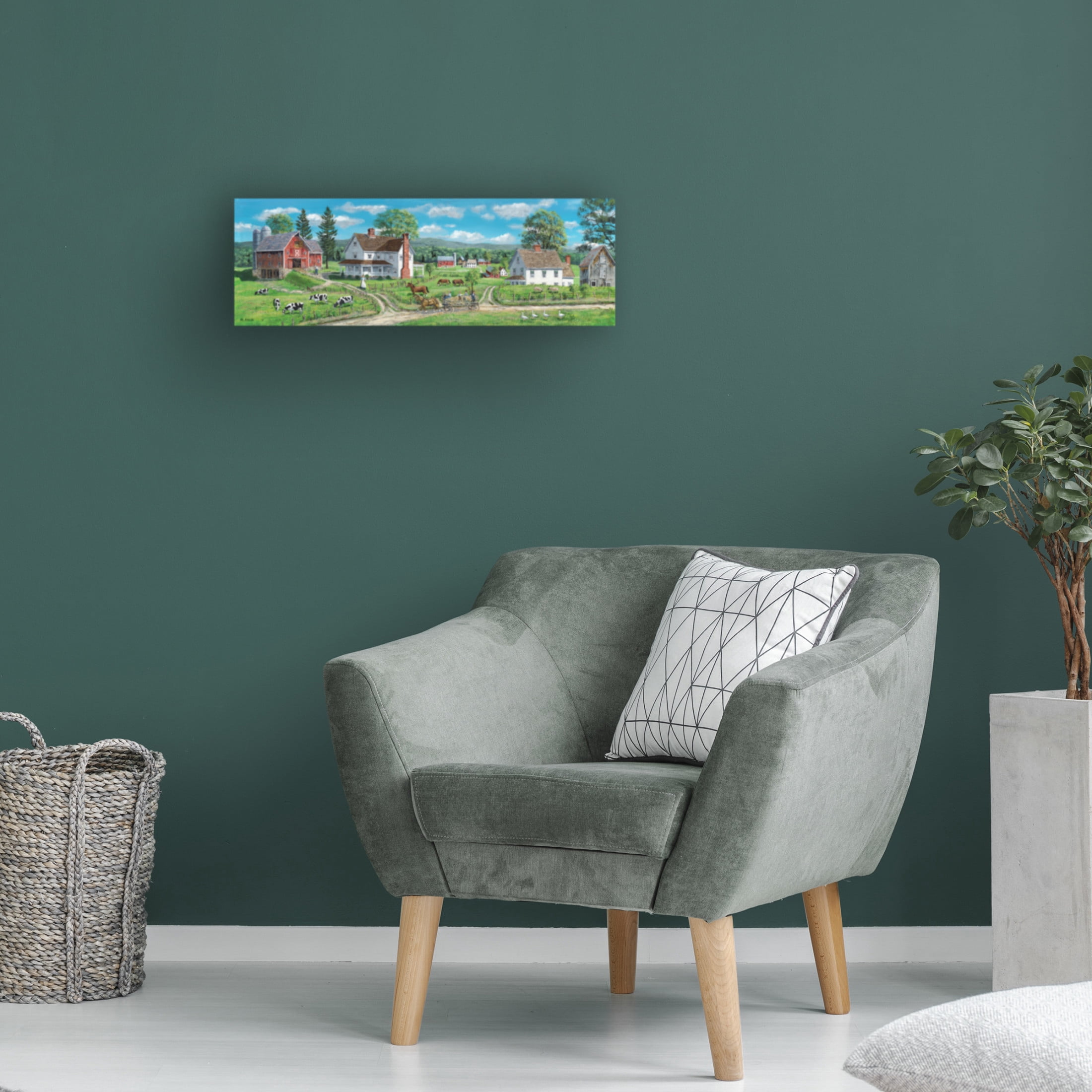 Canvas Wall Art - Bob Fair 'Country Farms' Wall Art for Living Room, Bedroom, or Office Décor by Trademark Fine Art - 24 x 8 Inches