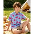 thumbnail image 2 of Aideaone Boys Button Down Shirt Hawaiian Short Sleeve 3D Print Shirts for Kids Summer Beach 5-14 Years, 2 of 6