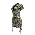 thumbnail image 4 of Liacowi Women Short Sleeve Bodycon Romper Leopard Print Sexy Slim Fit Short Jumpsuit One Piece Playsuits Bodysuits, 4 of 6