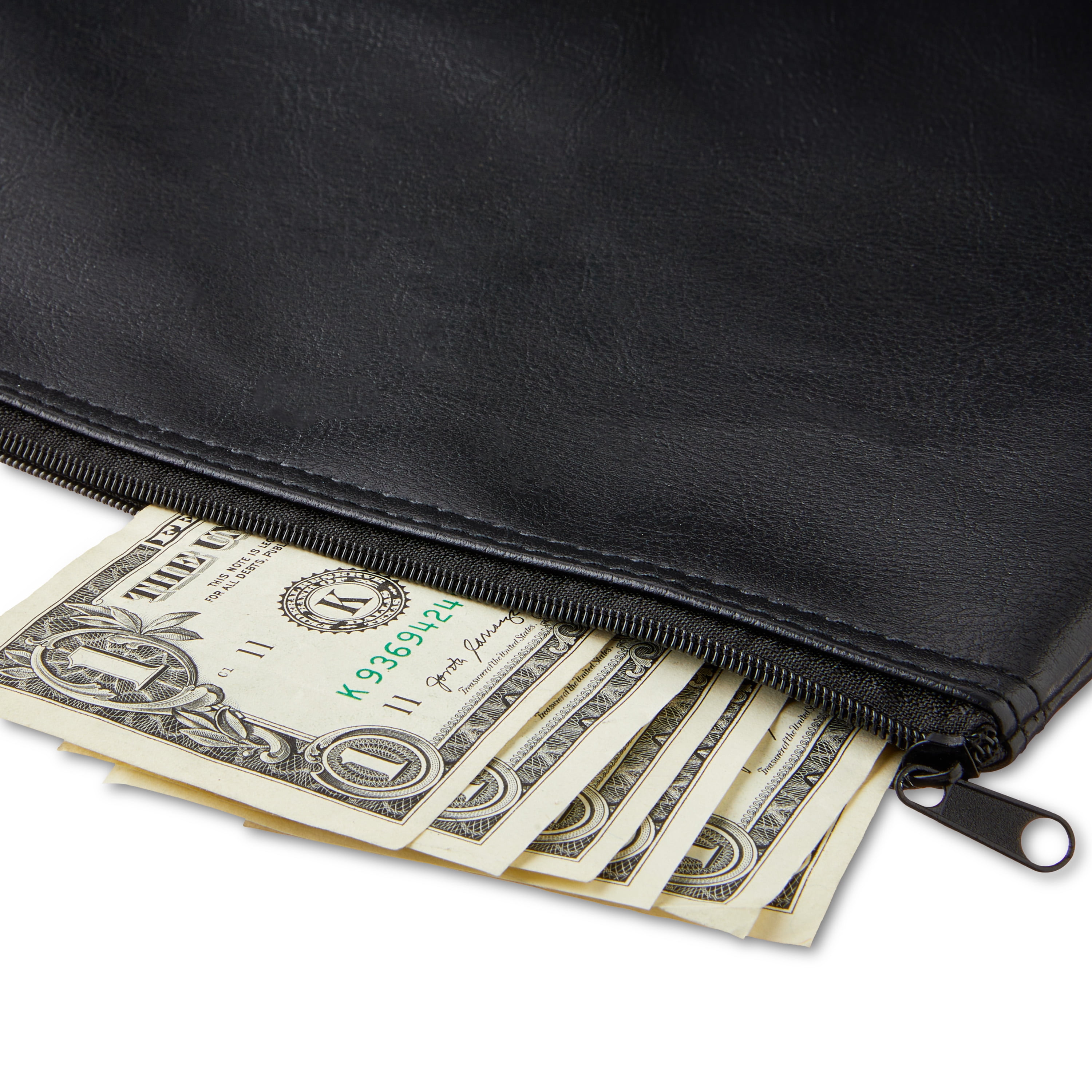 (2 pack) Pen + Gear Money Bag with Zipper, 10.6" x 6.3", Black
