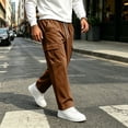 thumbnail image 4 of Trgacdwlo S-5XL Men's Cargo Pants Wide Leg Mens Sweatpants with Pocket Elastic Waist Drawstring Workout Mens Lounge Pants, 4 of 8