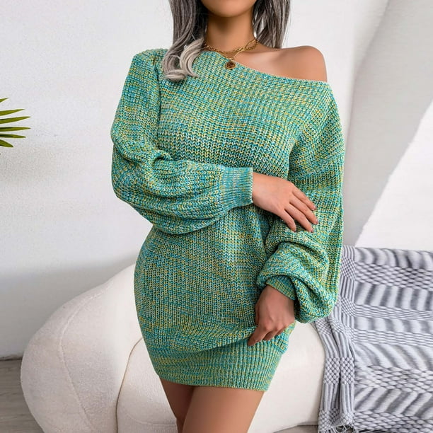 One shoulder sweater dress cheap