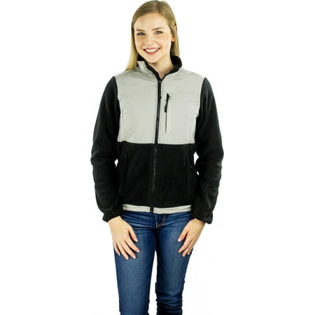 High Zip - Exotic Identity Fleece Full Zip Jacket, Ultimate Softness, Three Roomy Zippered Pockets, High Collar, Lightweight, Adjustable Waist Drawstring, Cozy Comfort - S - Black / Grey