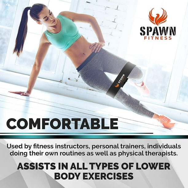 Spawn Fitness Resistance Bands For Legs Butt Glute, Cotton Latex Training  Fit Loop For Men & Women (Set of 3) 