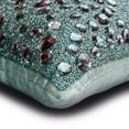 thumbnail image 3 of The HomeCentric Pillow Cover, Green Pack of 2, 14x14 inch (35x35 cm) Pillow Covers, Silk Crystal & Beaded Throw Pillows For Sofa, Abstarct Pattern Modern Style Easter - Peacock Jewel, 3 of 5