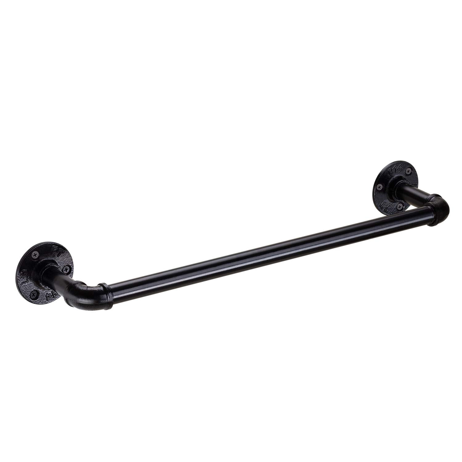 18 inch Single Towel Bar for Bathroom Industrial Pipe Towel Holder Wall Mount with Screws Towel Bar Rod Hotel Style, Matte Black