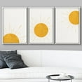 thumbnail image 3 of wall26 Framed Wall Art Print Set Shining Yellow Rising Sun Phases Nature Wilderness Illustrations Modern Art Rustic Scenic Colorful for Living Room, Bedroom, Office Natural - 24"x36"x3 Whit, 3 of 5