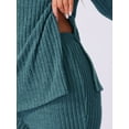 thumbnail image 5 of DARING DIVA Women's Ribbed Knit Lounge Set Pajama Sets Matching Outfits M Peacock Blue, 5 of 7
