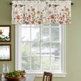 thumbnail image 3 of Fall Leaves Curtain Valances for Windows, Kitchen Valance Window Treatments Panel 2 Pack, Autumn Flowers Birds Retro Thanksgiving Rod Pocket Short Curtains for Bathroom Bedroom 54 x 18 Inch, 3 of 8