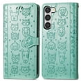 thumbnail image 2 of Feishell for Samsung Galaxy S21 FE Cartoon Cute Wallet Case, Cat Dog Style Flip with ID Card Holder Premium PU Leather Cases with Wrist Strap, Magnetic Closure Folio Kickstand Phone Cover, Green, 2 of 11