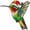 Hummingbird, variant on Monkey Acrylic Christmas Ornament Stained Glass Stlye 4 Inch Holiday Xmas Hanging Tree Decoration for Animal Lovers