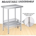 thumbnail image 3 of Bingirl Table de Préparation en Acier Inoxydable 36 x 24 Pouces avec Tablette Inférieure Réglable Table Commerciale Robuste avec Tablette Inférieure Réglable pour Usage Extérieur Restaurants Hôtels Fonctionne, 3 of 5