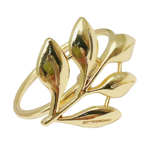 Billuyoard Servilleteros de hojas de otoño, 12 Uds., brazalete de bautizo dorado y plateado, servilletero de Metal, regalos de boda, decoración para Mostrada oro Billuyoard HA005464-01