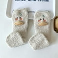 thumbnail image 2 of Fuzzy Socks for Women Teen Girls Fluffy Duck Pattern Cozy Slipper Cabin Soft Winter Warm Fleece Socks, 2 of 2