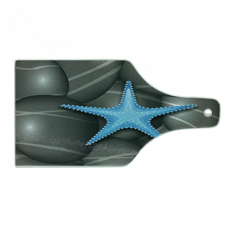 

Starfish Cutting Board Blue Starfish Among the Sea Pebble Stones Ocean Underwater Wildlife Print Tempered Glass Cutting and Serving Board Wine Bottle Shape Grey Blue White by Ambesonne