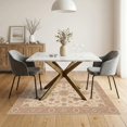 thumbnail image 3 of ODIKA 5'x7' Washable Area Rug Easy Care, Non-Shedding, Pet Friendly, Beige and Rose Floral Elegance Intricate Botanical Motif with Ornate Border for Small Living Room, Bedroom, 3 of 7